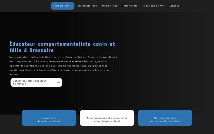 Screenshot of animals-for-all.fr