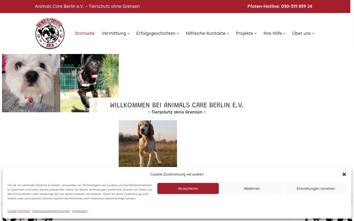 Screenshot of animalscare-online.de