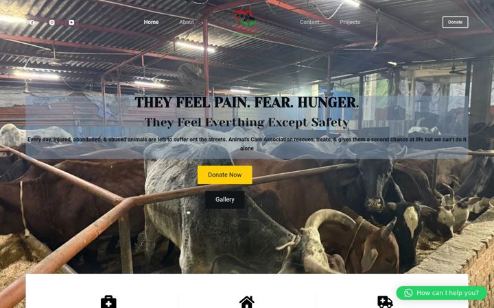 Screenshot of animalscareassociation.org