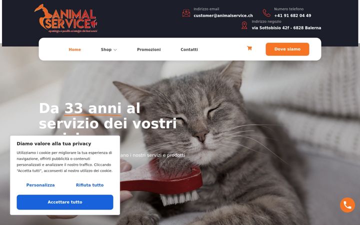 Screenshot του animalservice.ch