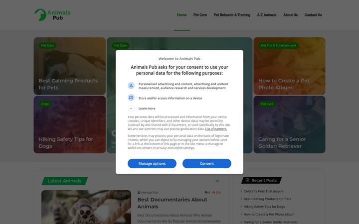 Screenshot of animalspub.com