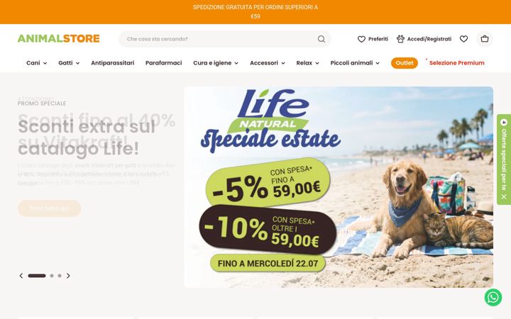Screenshot of animalstore.it