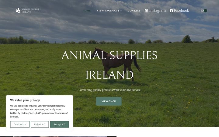 Captura de ecrã de animalsuppliesireland.ie