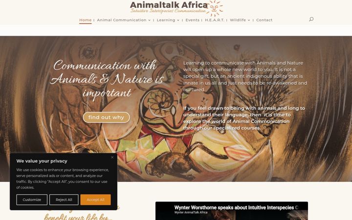 Ekrano kopija animaltalkafrica.co.za