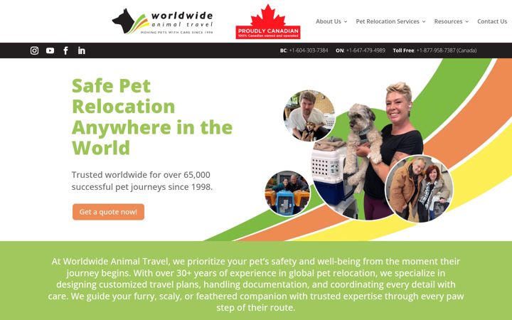 Screenshot van animaltravel.com