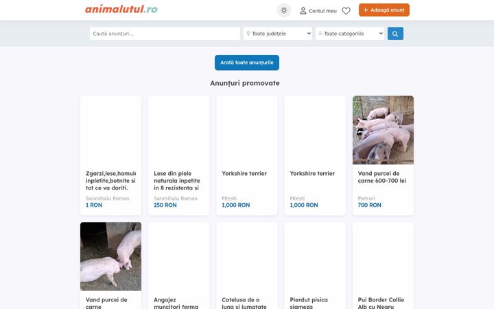 Screenshot ta' animalutul.ro