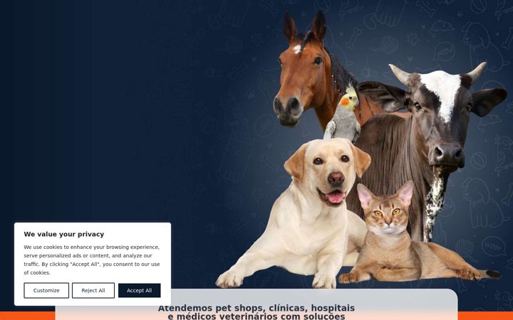 Screenshot of animalvetdistribuidora.com.br