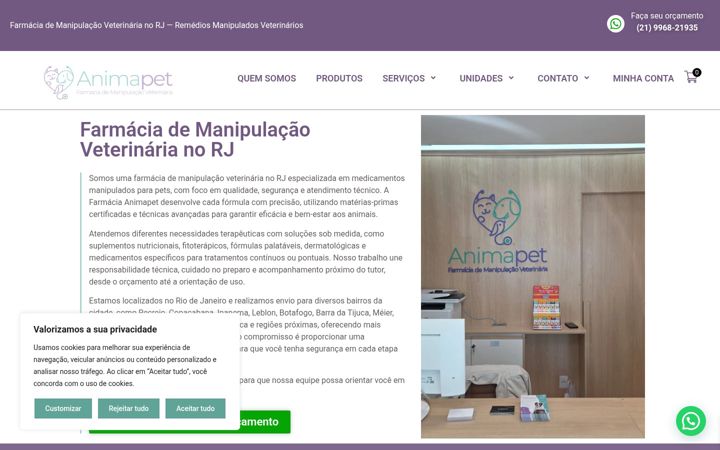 Captura de pantalla de animapetfarma.com.br