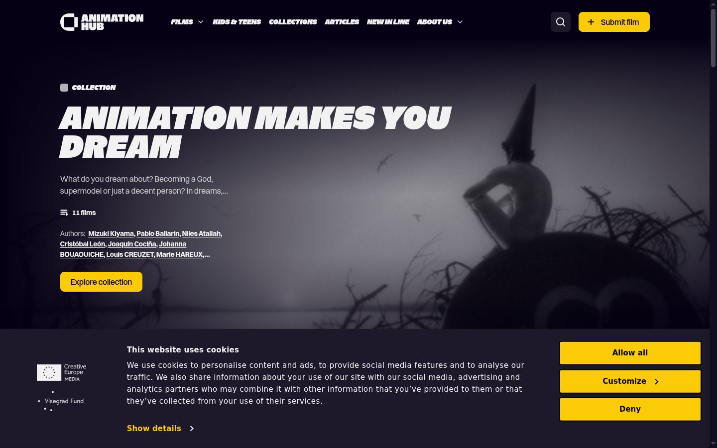 Screenshot of the consent banner shown before any interaction
