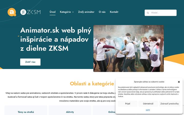 Snímek obrazovky animator.sk