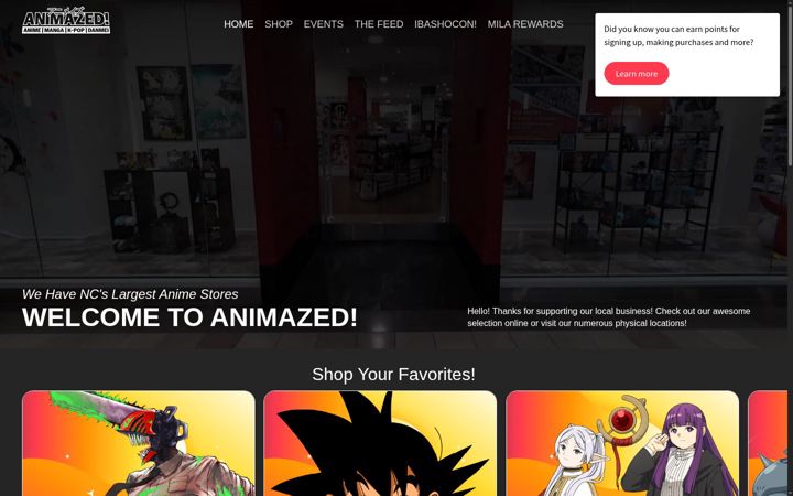 Screenshot of animazedstore.com