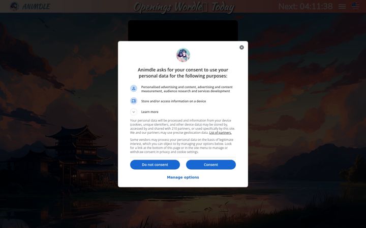 Screenshot of animdle.com