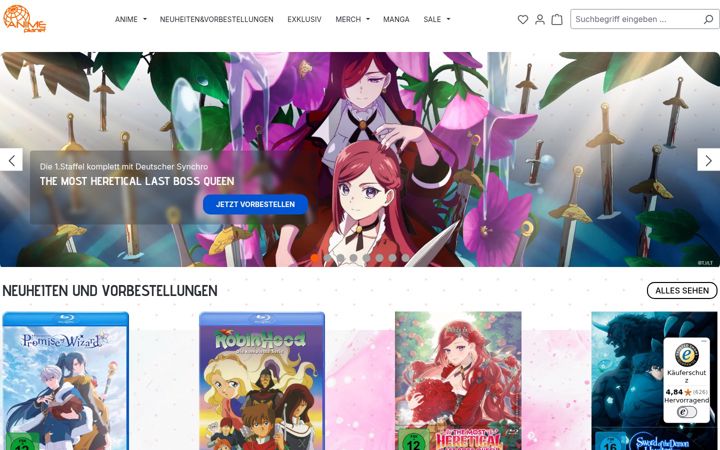 Screenshot of anime-planet.de