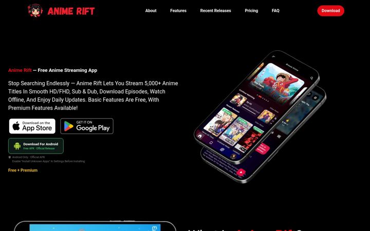 Screenshot of anime-rift.com