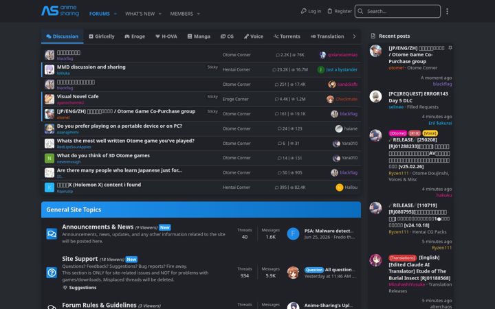 Screenshot ta' anime-sharing.com