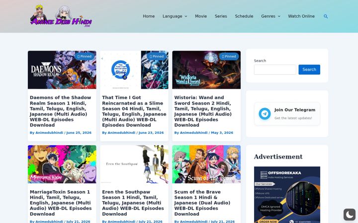 Screenshot von animedubhindi.cc