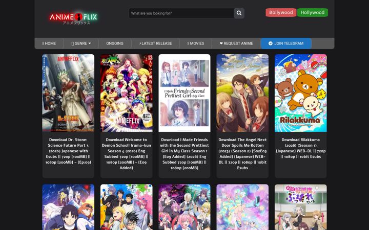 Screenshot of animeflix.dad