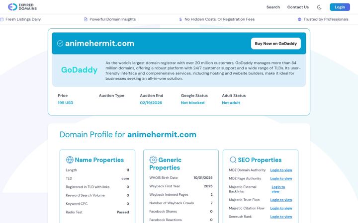 Screenshot of animehermit.com