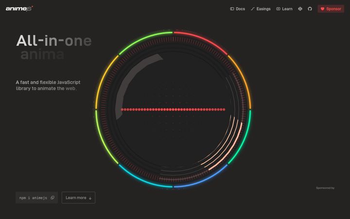 Screenshot of animejs.com
