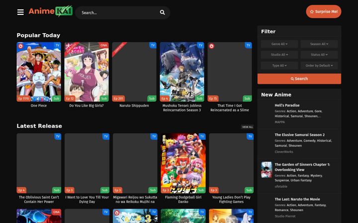Zrzut ekranu animekai.at