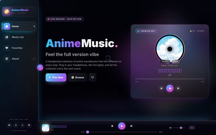 Screenshot of animemusic.us