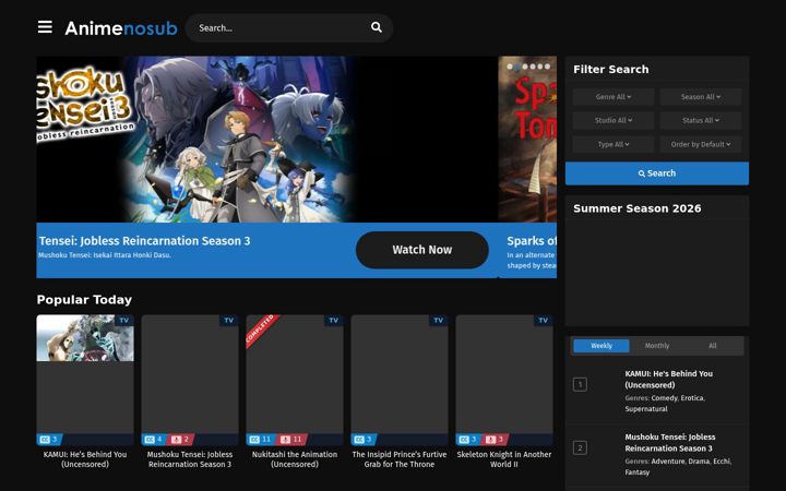 Screenshot of animenosub.to