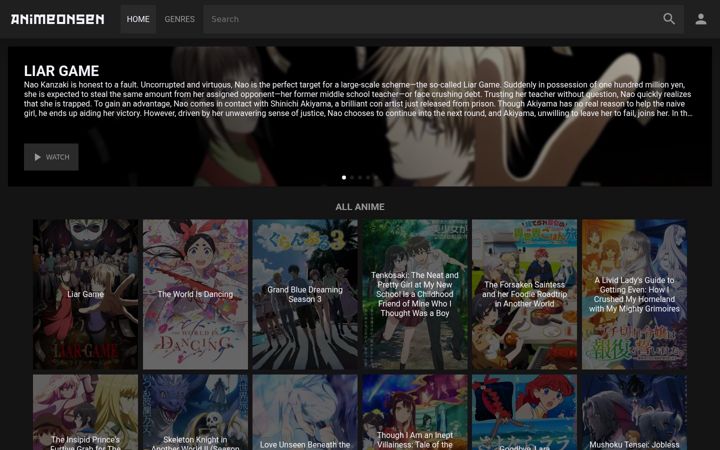 Screenshot of animeonsen.xyz