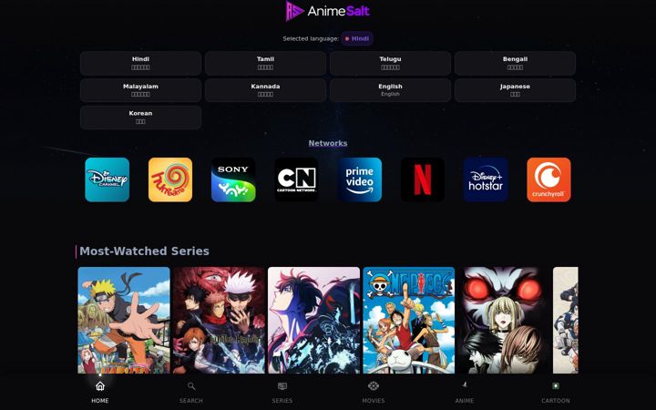 Snimka zaslona za animesalt.ac