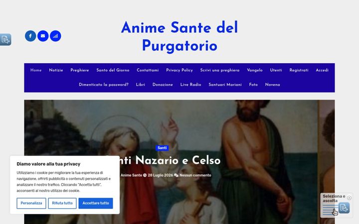 Screenshot of animesantedelpurgatorio.net
