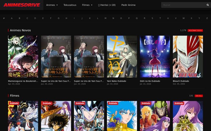 Snimka zaslona za animesdrive.online