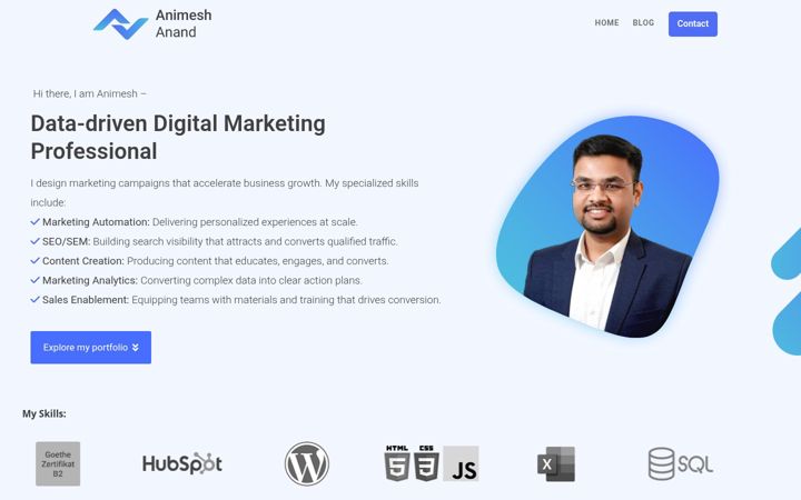Screenshot of animeshanand.com