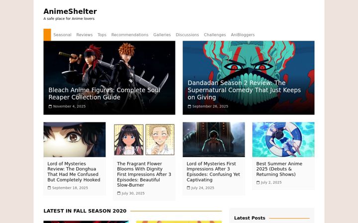 Screenshot of animeshelter.com