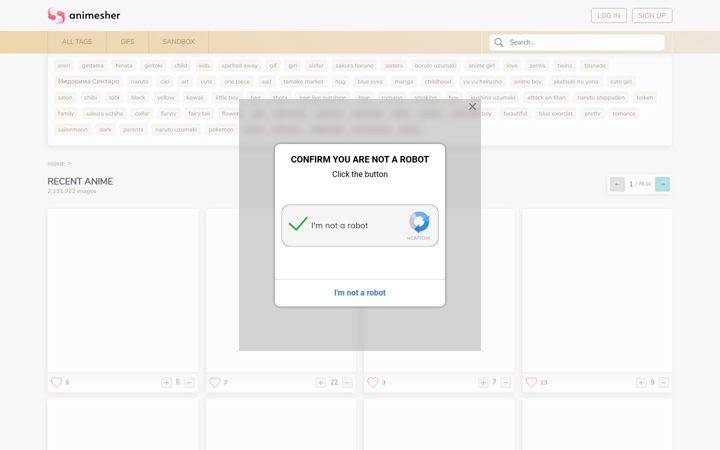 Screenshot of animesher.com