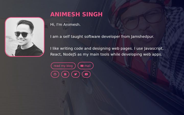 Screenshot of animeshsingh.in