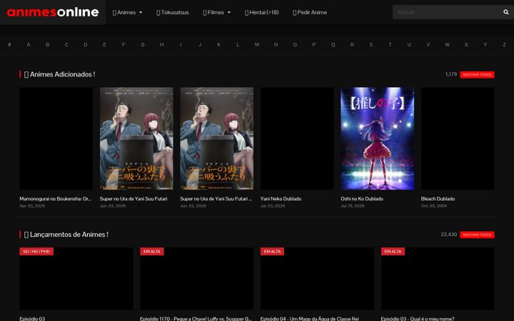 Screenshot of animesonline.cloud
