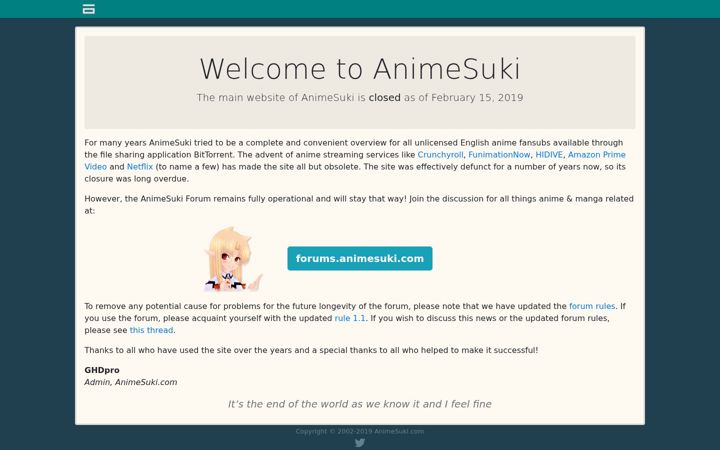 Ekrano kopija animesuki.com
