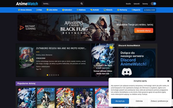 Screenshot of animewatch.pl