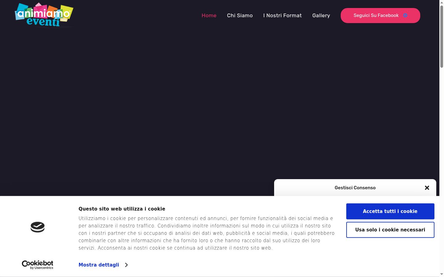 Capture d'écran de la bannière de consentement affichée avant toute interaction