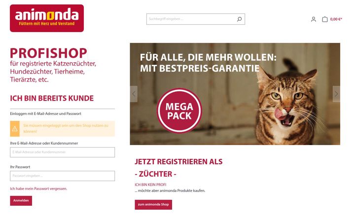 Screenshot of animonda-profishop.de