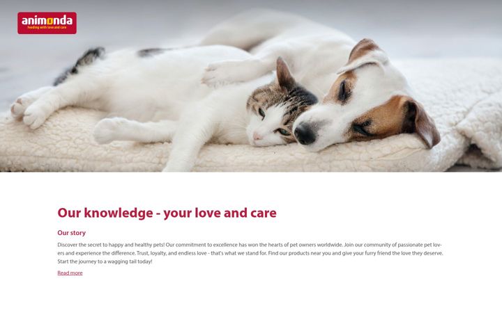 Screenshot of animonda.co.uk
