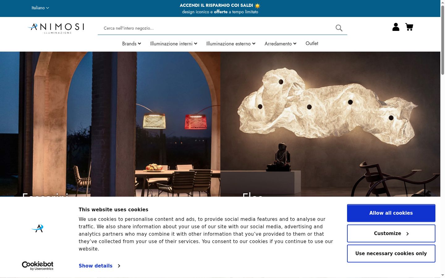 Skärmbild av samtyckesbannern som visades före någon interaktion