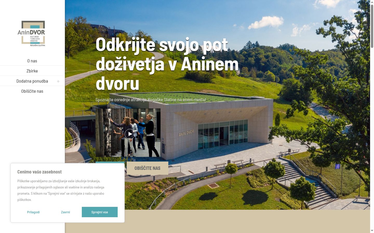 Skärmbild av samtyckesbannern som visades före någon interaktion