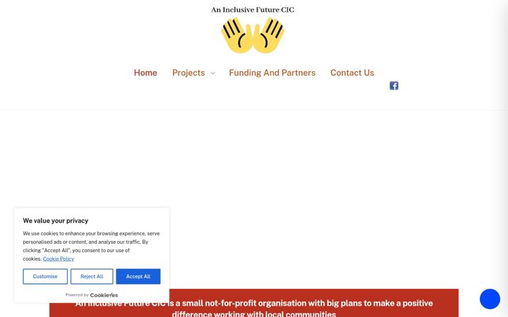 Screenshot of aninclusivefuture.co.uk