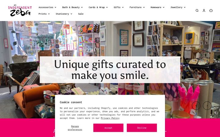 Screenshot of anindependentzebra.com