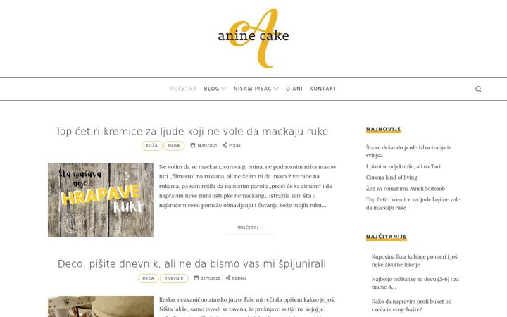 Screenshot von aninecake.com