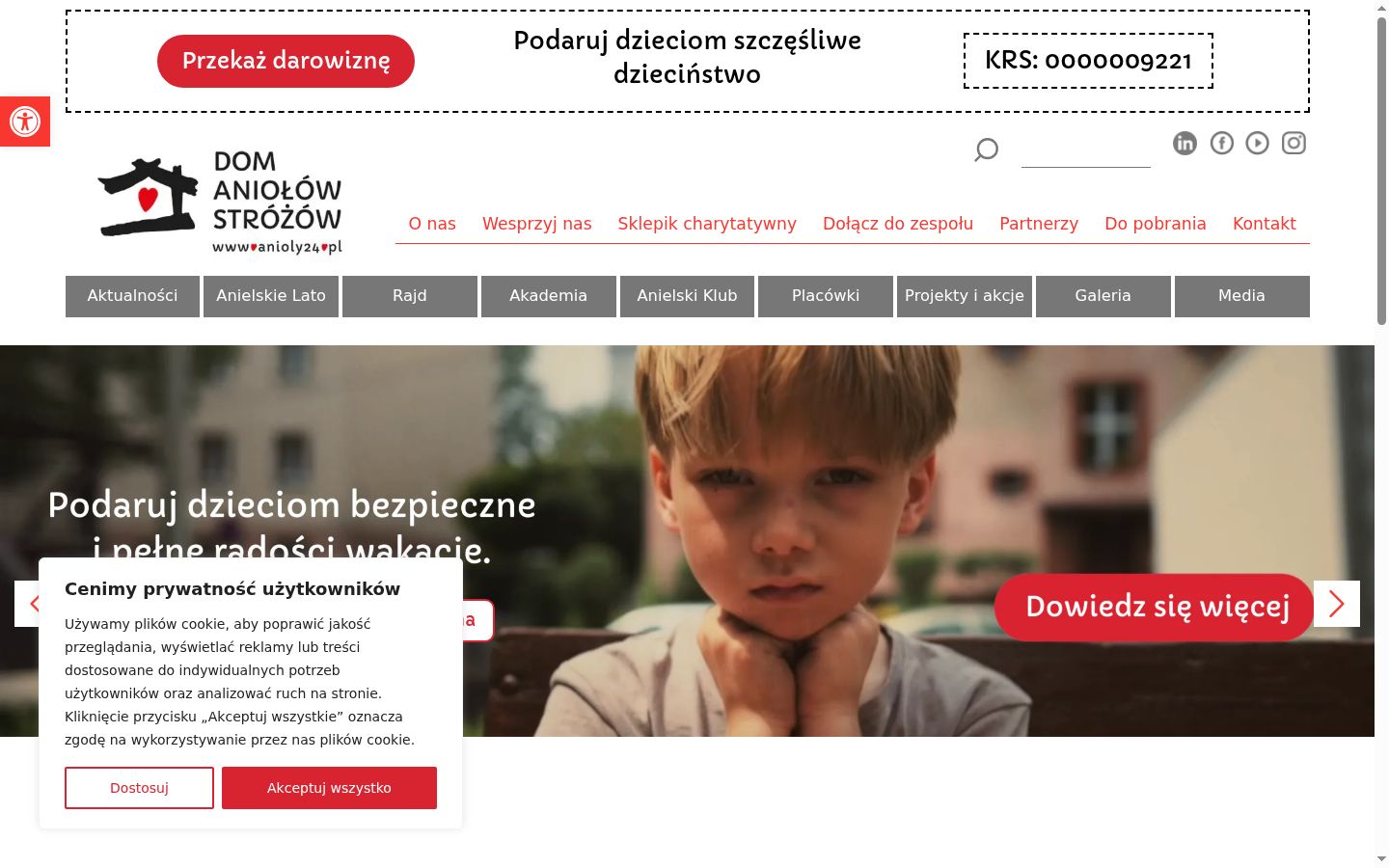 Screenshot del banner di consenso mostrato prima di qualsiasi interazione