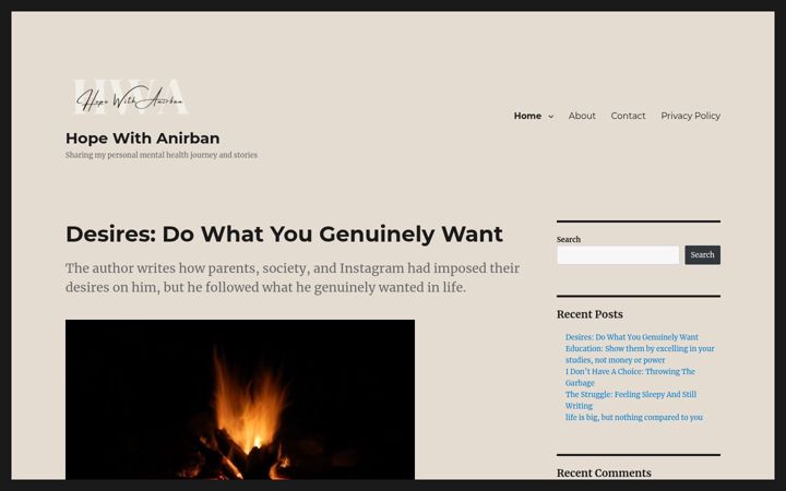 Screenshot of anirbansaren.com