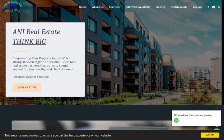 Screenshot of anirealestate.estate