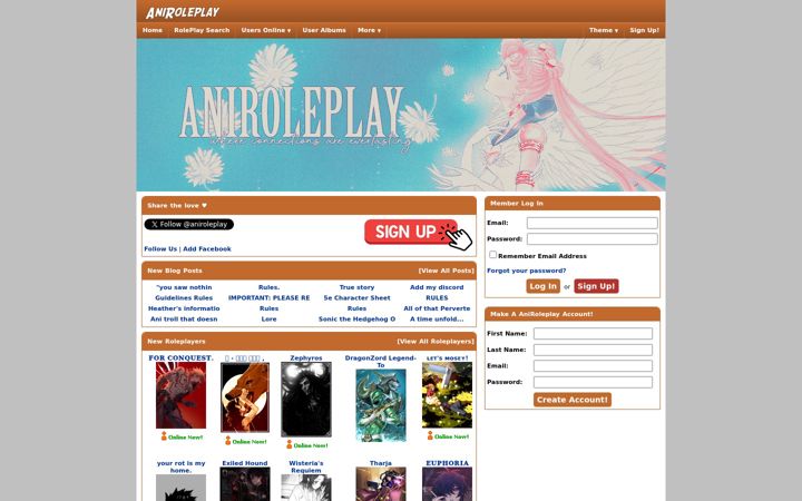 Screenshot of aniroleplay.com