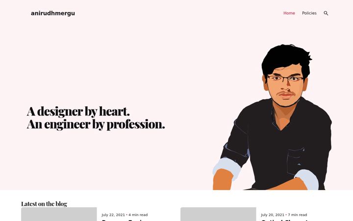 Screenshot of anirudhmergu.com